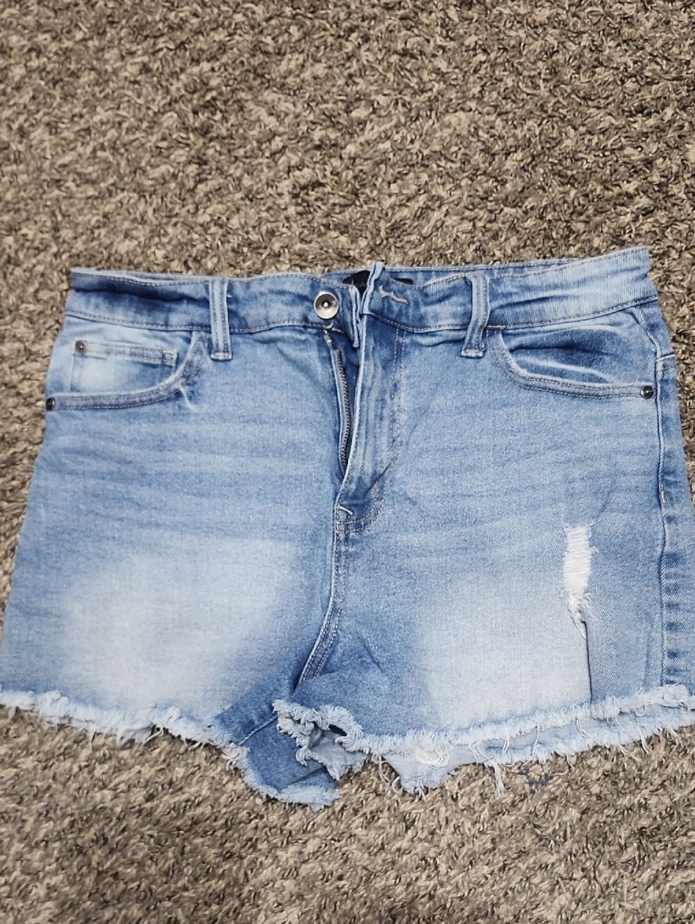 Kendall & Kylie Light Wash Distressed Denim Shorts